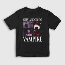 Presmono  Çocuk Siyah Vampire Müzik Olivia Rodrigo T-Shirt