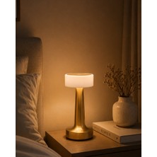 Gold Kare LED Masa Lambası Şarjlı Dimmer Kontrollü Dekoratif Işık - 6352-5089