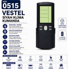 AŞIK STORE Vestel 0515 Siyah Klima Kumandası LCD Ekranlı Isıtma Soğutma Fan Hız Ayarlı Swing Fonksiyonlu Yedek Kumanda