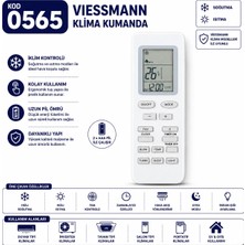 AŞIK STORE Viessmann Uyumlu 0565 Klima Kumandası LCD Ekranlı Isıtma Soğutma Fan Turbo Uyku Modu Zamanlayıcı Yedek Kumanda