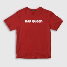 Presmono  Çocuk Kırmızı Nap Queen Hediye Uykucu Prenses T-Shirt