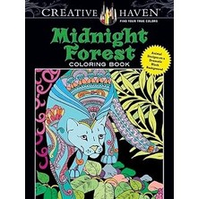 Creative Haven Midnight Forest Coloring Book: Animal Designs On A Dramatic Black Background