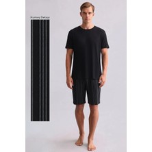 Mısırlı Erkek Bambu Pijama Şort Siyah