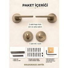 ALMITAL Solegrace ANTİK Yuvarlak Rozetli Kapı Kolu Lüks WC Kapı Kolu