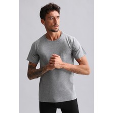 Mısırlı Modal By Tencel Hercules Slim Fit Bisiklet Yaka Fanila / T-Shirt Gri Melanj