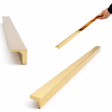 Lada Lüks Düz Metal Altın Çekmece Kulpu 1184 mm Modern Tasarım Dayanıklı Uzun Ömürlü Mobilya Kulbu