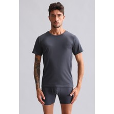 Mısırlı Modal By Tencel Hercules Slim Fit Bisiklet Yaka Fanila / T-Shirt Antrasit