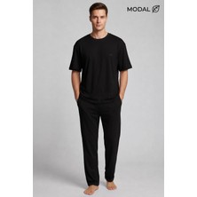 Mısırlı Erkek Modal Karışımlı Pijama Takım Siyah