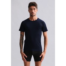 Mısırlı Modal By Tencel Hercules Slim Fit Bisiklet Yaka Fanila / T-Shirt Lacivert
