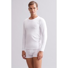 Mısırlı Erkek Modal By Tencel Hercules Slim Fit Bisiklet Yaka Uzun Kollu Fanila Beyaz