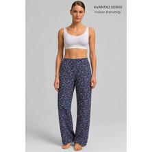 Mısırlı Kadın Viskon Alt Pijama Indigo