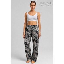 Mısırlı Kadın Viskon Alt Pijama Bej