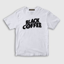 Presmono  Çocuk Beyaz Black Coffee Hediye Filtre Kahve T-Shirt