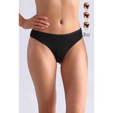Mısırlı Modal By Tencel Hera Brief Ince Lastikli 3'lü Slip Külot Siyah