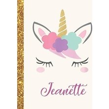 Jeanette: Jeanette Unicorn Personalized Black Paper Sketchbook For Girls And Kids To Drawing And Sketching Doodle Taking Note Marble Size 8.5 x 11