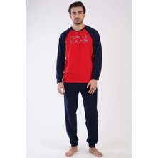 Mısırlı Erkek Polar Uzun Kollu Pijama Takımı Vişne