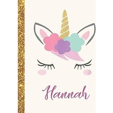 Hannah: Hannah Unicorn Personalized Black Paper Sketchbook For Girls And Kids To Drawing And Sketching Doodle Taking Note Marble Size 8.5 x 11