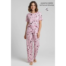 Mısırlı Pamuklu Kısa Kollu Tişört Pantolon Takım Açık Pembe