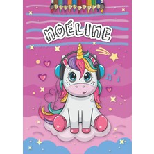 Noéline: Livre De Coloriage Personnalisé Pour Noéline | Licorne | Cadeau D'anniversaire Pour Fille ... | 4 À 8 Ans | 25 Motifs De Licorne Avec Le Prénom Noéline, Grand Format A4 (21 x 29.7 Cm)