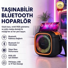 Meela Bluetooth Hoparlör Rgb Işıklı Taşınabilir Kablosuz Hoparlör USB Tf Kart Destekli