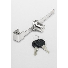 Sürgülü Cam Kilidi, 140 Mm, Zamak Gövde, Krom Kaplama, 3-6 mm Kalın Cam Kapak Için, 2 Yedek Anahtarlı, Güvenlik Kilidi, Cam Dolap, Vitrin, Sürgü Kapak Uyumlu, Kolay Montaj