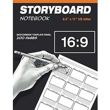 Storyboard Notebook 8.5"X11" Us Letter, 16:9 Sketchbook Template Panel, 200 Pages: For Storytelling, Directors And Animators, 12 Story Board Frames Per Page