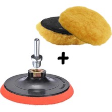 Sarı Renk (3'lü Set) Orta Sert Koyun Kuzu Postu Pedi Ø 125 mm Pasta Cila Polisaj Cırt Taban + M14