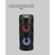Teknoşık Bluetooth 5.0 Kablosuz Hoparlör Çift Sürücülü Yüksek Ses Kalitesi Kompakt Tasarım