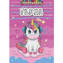Ferne: Personalized Coloring Book For Ferne | Theme: Unicorn | Birthday Gift For Girl, Daughter ... | Ages: 4-8 | 25 Unicorn Designs With Name Ferne, Large Size A4 (Ca. 8.5 x 11 Inches)
