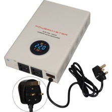 Hsc Bilişim Powermaster SLIM-1500 Otomatik 1500VA Kombi Voltaj Regülatörü (Ingiliz Fişli ve Evrensel Çoklu Soke