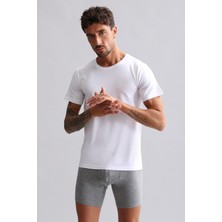 Mısırlı Modal By Tencel Hercules Slim Fit Bisiklet Yaka Fanila / T-Shirt Beyaz