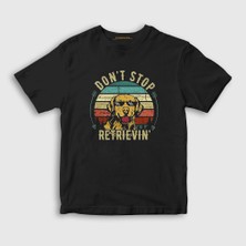 Presmono  Çocuk Siyah Golden Retriever Hediye Köpek T-Shirt