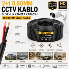 Ncpline 25 Metre 2+1 0,50 mm Cctv Siyah Dış Ortam Güvenlik Kamera Kablosu Dvr Kaliteli