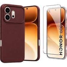 Coolacs Honor 600 ile Uyumlu Kılıf Esnek Premium Telefon Kılıfı ve Temperli Cam Ekran Koruyucu