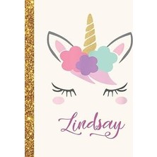Lindsay: Lindsay Unicorn Personalized Black Paper Sketchbook For Girls And Kids To Drawing And Sketching Doodle Taking Note Marble Size 8.5 x 11