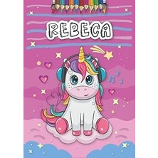 Rebeca: Personalized Coloring Book For Rebeca | Theme: Unicorn | Birthday Gift For Girl, Daughter ... | Ages: 4-8 | 25 Unicorn Designs With Name Rebeca, Large Size A4 (Ca. 8.5 x 11 Inches)