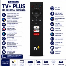AŞIK STORE Turkcell Tv+ Plus Ses Komutlu Kumanda Google Asistan Youtube Google Play Uyumlu Akıllı Tv Kumandası