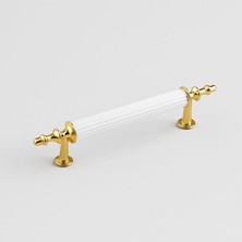 Ovacık Gold Altın Beyaz 96 mm Metal Kulp Mobilya Çekmece Dolap Kapak Kulpu Dayanıklı Kulbu Kulpları