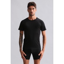 Mısırlı Modal By Tencel Hercules Slim Fit Bisiklet Yaka Fanila / T-Shirt Siyah