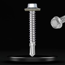 BADEM10 Trapez Çatı Vidası 5.5X38 mm Paket 100 Adet Matkap Uçlu Sac Akıllı Vida Çatı Panel Metal Ağaç Vidası