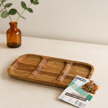Esranın Dünyası Akasya 3 Bölmeli Ahşap Servis Tepsisi 25X14 cm