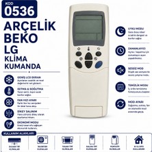 AŞIK STORE Arçelik Beko Lg Uyumlu Klima Kumandası LCD Ekranlı Isıtma Soğutma Fan Zamanlayıcı Yedek Kumanda