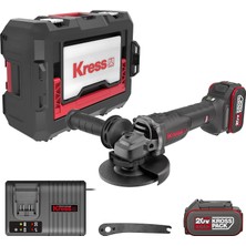 Kress KUH10.2 20VOLT 4.0AH. Li-Ion Çift Akülü 125MM Kömürsüz Profesyonel Şarjlı Devir Ayarlı Avuç Taşlama
