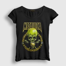 Presmono Kadın Siyah Metallica No Leaf Clover T-Shirt
