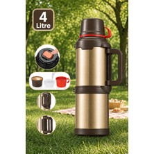 Boldy 4 Litre Çelik Termos - Isı Yalıtımlı Termos - Paslanmaz Çelik Termos - Termos 4 Lt. - Kamp Termosu - Termos Suluk - Seyahat Termos 48 Saat Sıcak Soğuk - Travel Pot 4 Lt.