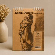 Pagos Yayınları Wise Owl A5 Eskiz Defteri | 120 gr Kalın Kağıt | 50 Yaprak (100 Sayfa) | Üstten Spiralli | Kraft Kapak