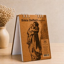 Pagos Yayınları Wise Owl A6 Eskiz Defteri | 120 gr Kalın Kağıt | 50 Yaprak (100 Sayfa) | Üstten Spiralli | Kraft Kapak