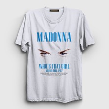 Presmono Unisex Beyaz Tour Who's That Girl Madonna T-Shirt