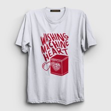 Presmono Unisex Beyaz Washing Machine Heart Mitski T-Shirt