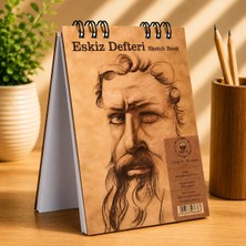 Pagos Yayınları Wise Owl A6 Eskiz Defteri | 120 gr Kalın Kağıt | 50 Yaprak (100 Sayfa) | Üstten Spiralli | Kraft Kapak